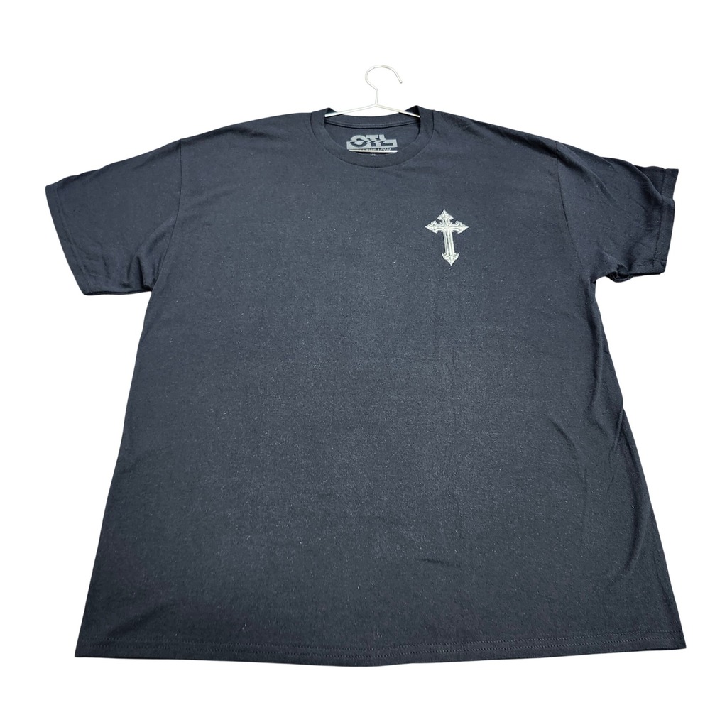 On The Low OTL Mens XL Black Gothic Winged Cross Graphic T-Shirt Streetwear